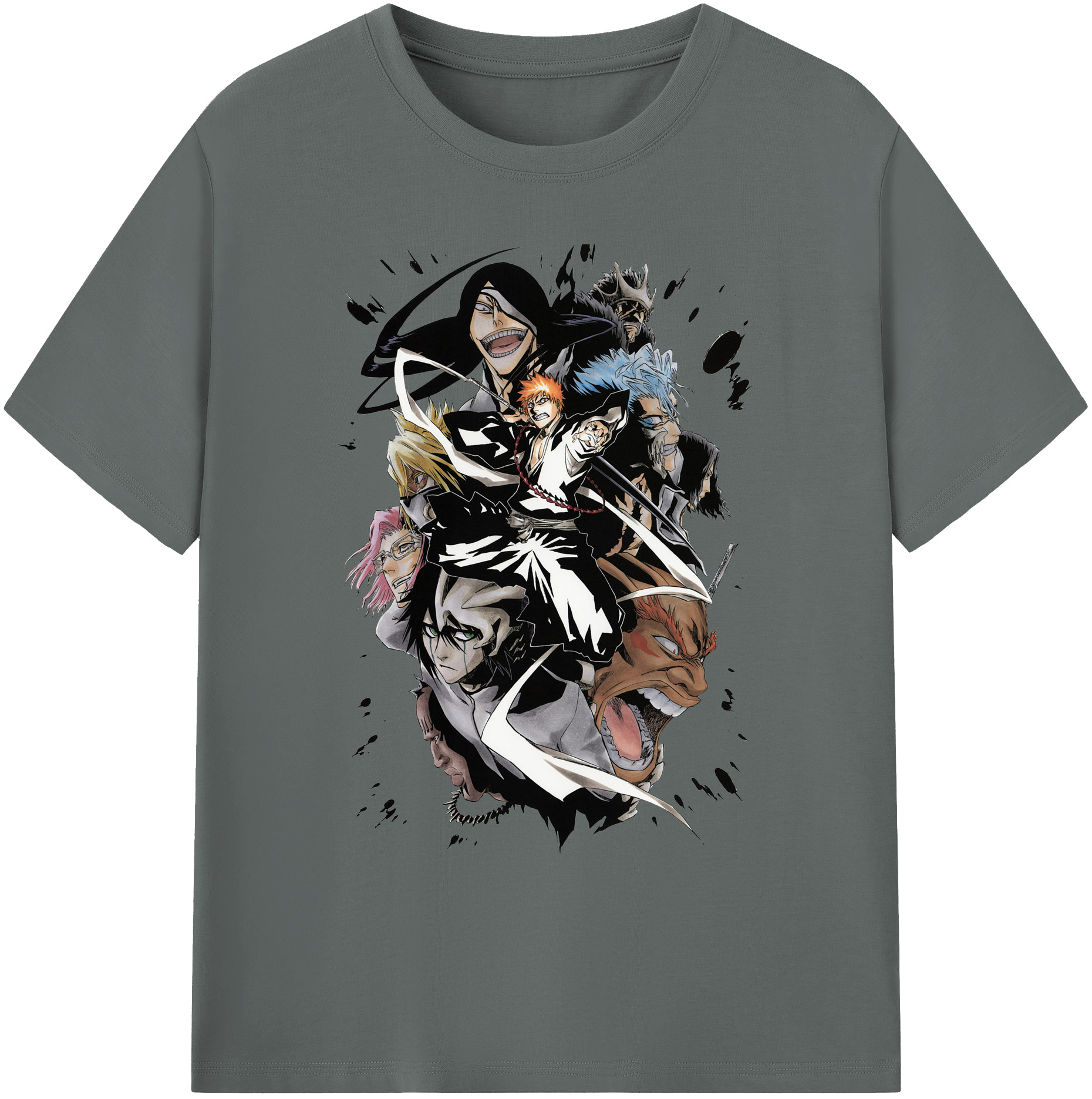 （画像用） ブリーチ 黒崎一護（くろさき いちご）BLEACH Kurosaki Ichigo 綿100％ メンズ半袖Tシャツ｜肌触りやわらか＆通気性